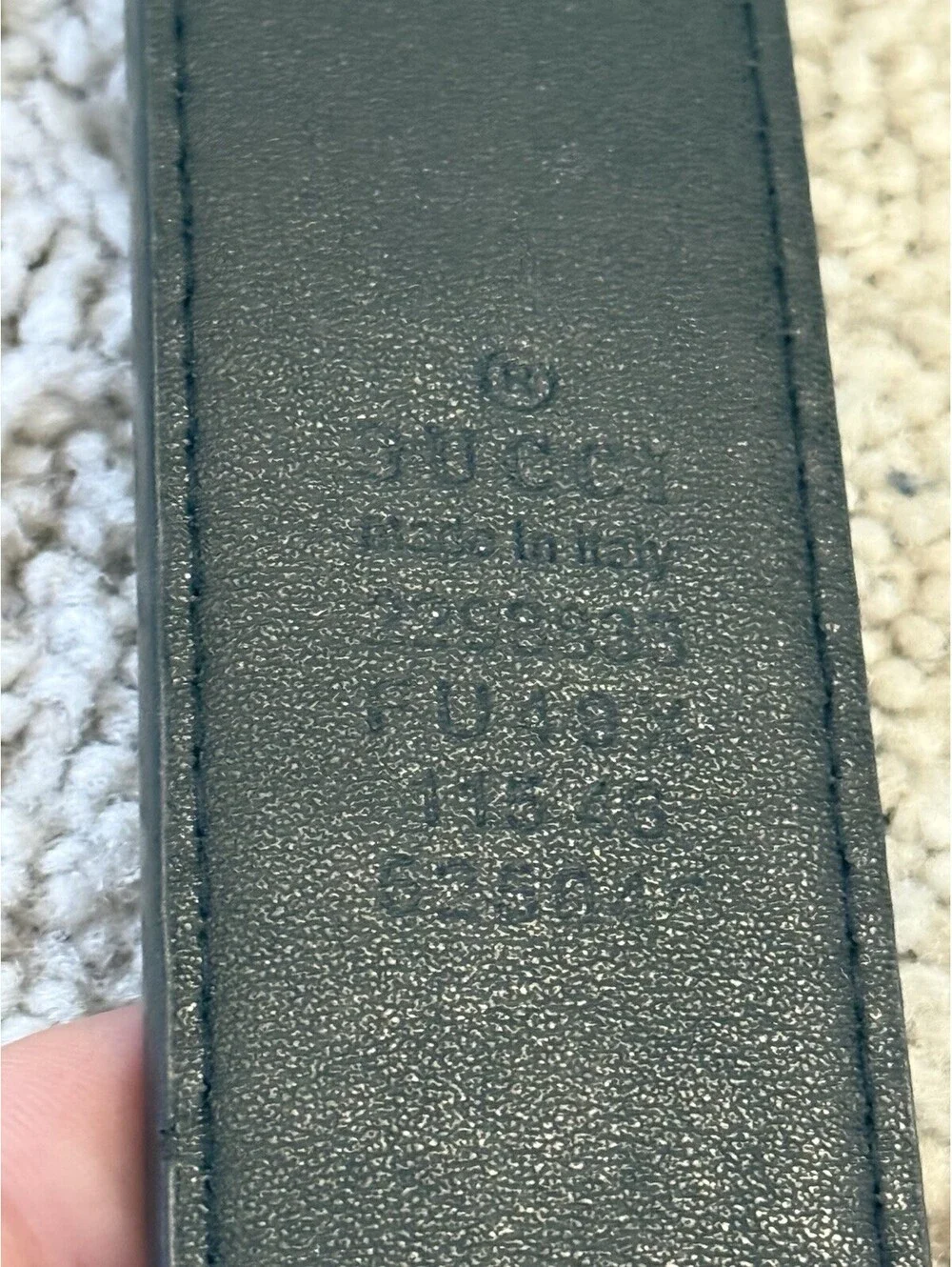 Gucci Black Leather Belt Made In Italy Mens Silver Buckle 34-36